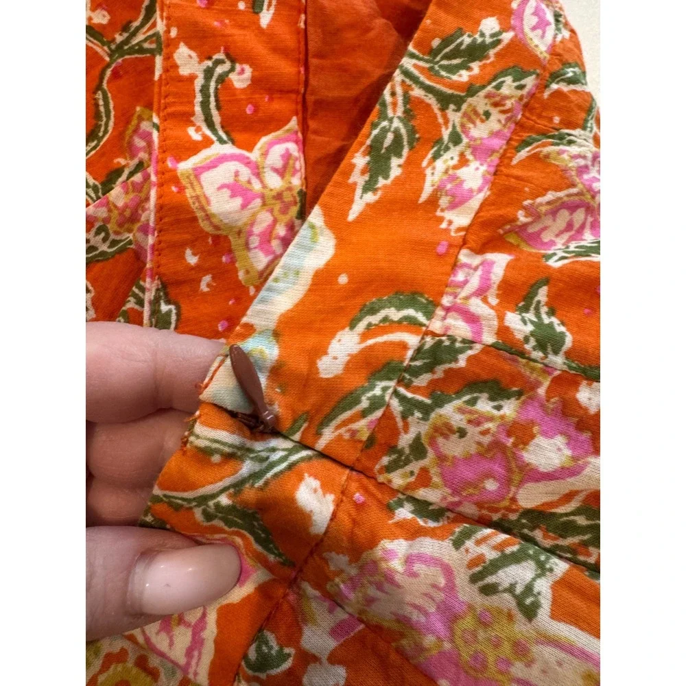 Free People End Of The Island‎ Godet Floral Print Pleated Mini Skirt Size 2